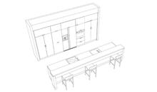 מטבחי יגל תכנון מטבח היי-טק בשילוב בר אקטיבי